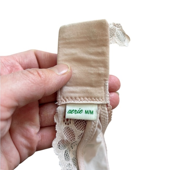 Aerie Free-To-Be Lace Padded Plunge Bralette Blush Pink Medium - Picture 11 of 12